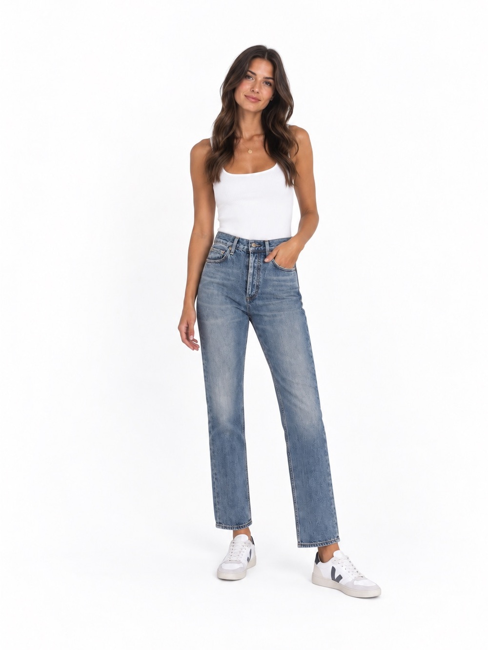 Citizens of Humanity High Rise Straight Leg Jeans – Medium Wash | Size 23